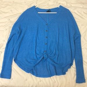 Free People blue v neck sweater